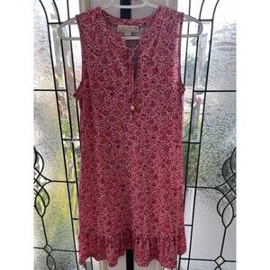 Michael Kors Women's Floral Knee-Length Sleeveless Tie Ruffles Dress Size Small